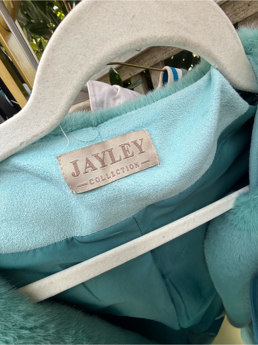 Kayley Plush Aqua Faux-Fur Coat - Picture 5 of 6